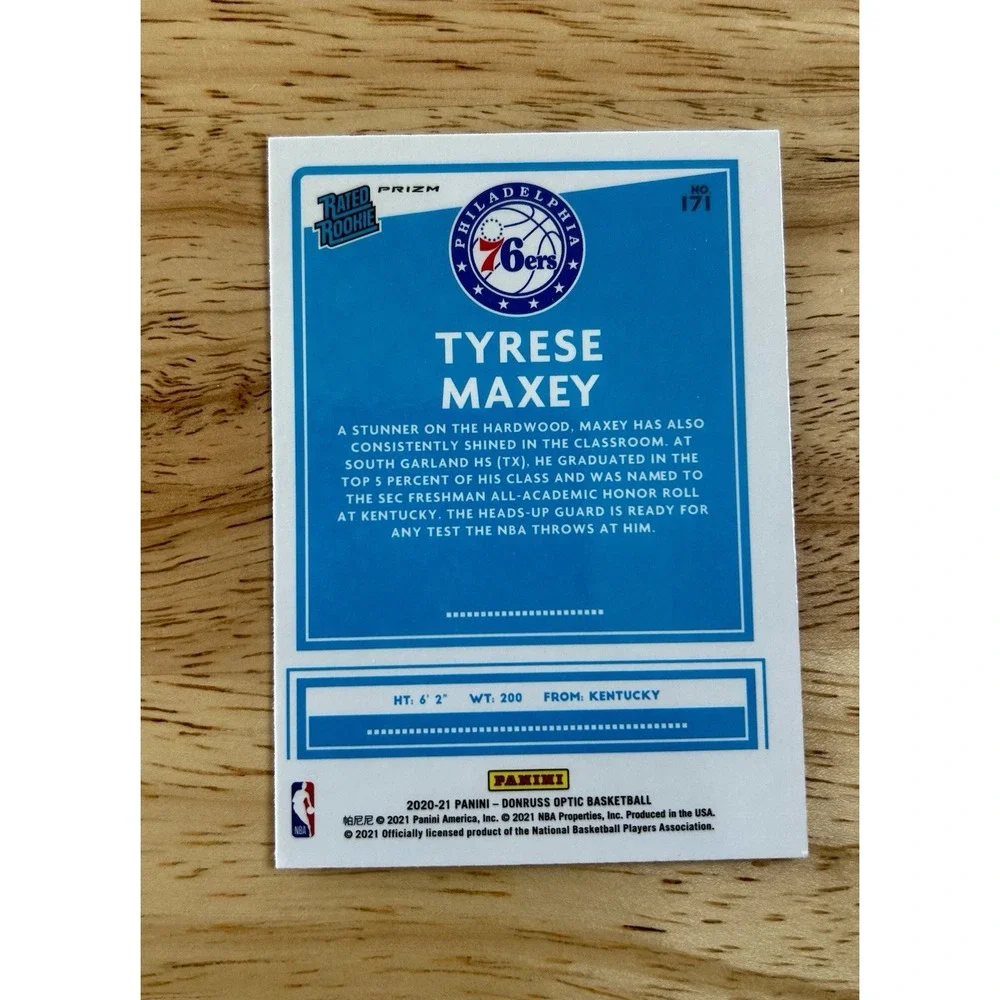 Panini Donruss Optic 2020-21 Tyrese Maxey Rated Rookie Holo Prizm #171
